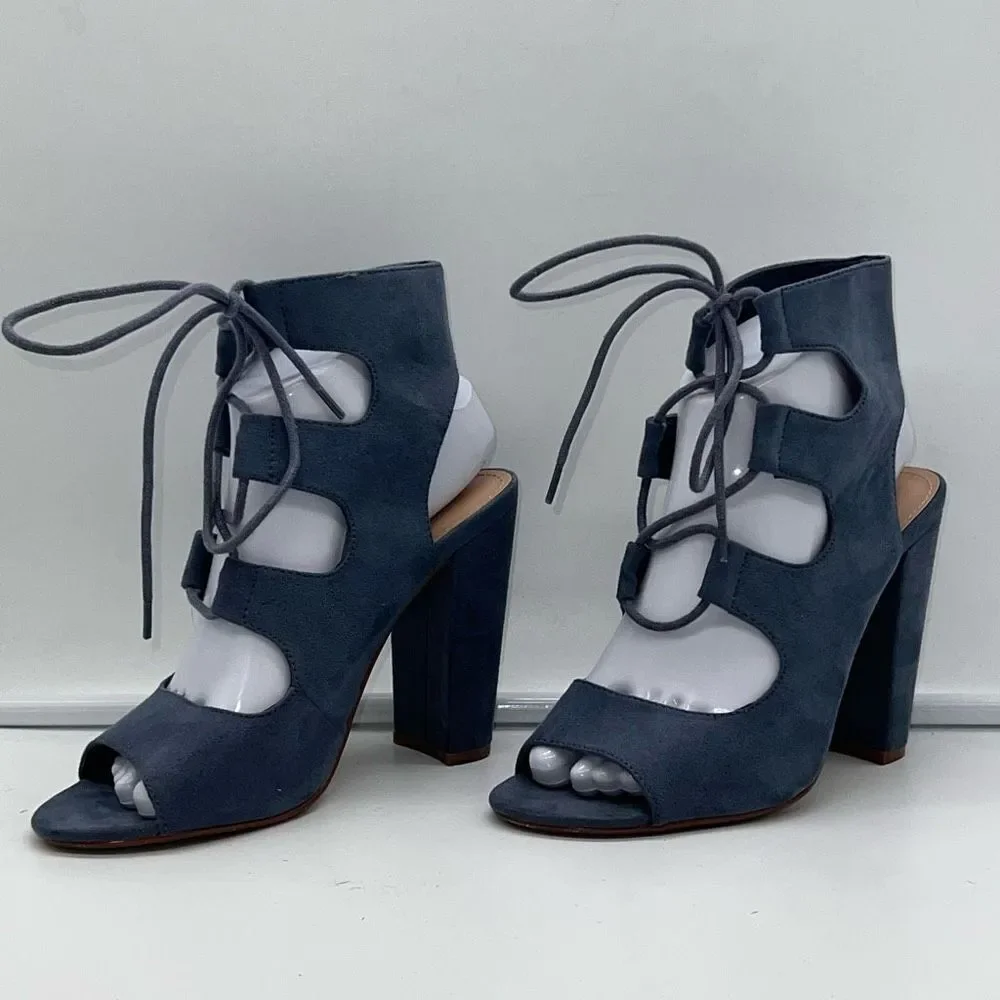 JustFab Lizette Strappy Chunky Heel Sandals